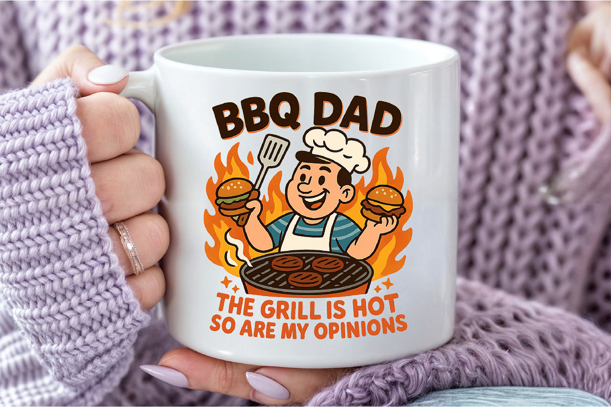 BBQ Dad Funny Fathers Day Sublimatio, an Illustration by DreamCafeArt (Photo 5 of 7)