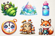Kawaii Camping Clipart, an Illustration by RobertsArt (Thumbnail 2 of 7)