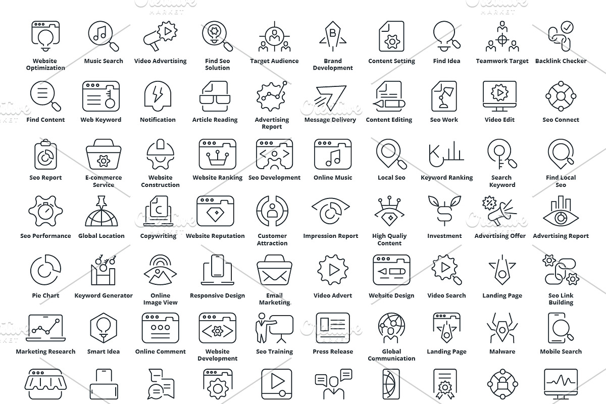 300 Business, Seo and Finance Icons, an Outline Icon by Design_Planet (Photo 3 of 3)