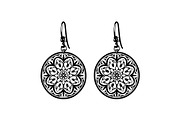 Round Filigree Earrings SVG Set, an Object Graphic by Creativeshirt (Thumbnail 5 of 13)