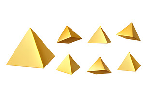3d golden pyramids vector, an Illustration by Buch&Bee