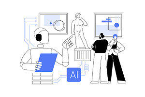 AI Interactive Museum Guides, a Technology Illustration by Visual Generation