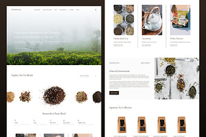 Organic Tea Shop Website UI, a Landing Page Template by Wencory