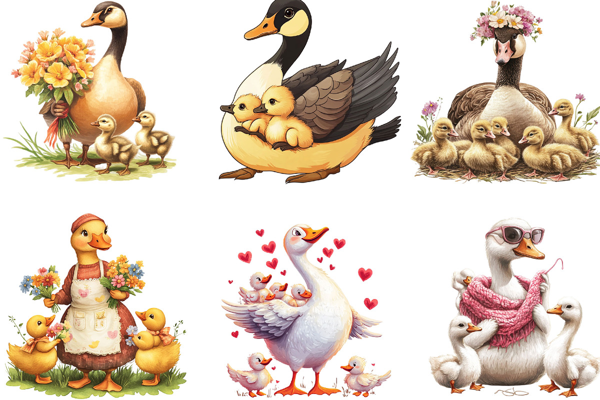 Mama Goose Mother's Day Clipart Bund, an Illustration by Designking (Photo 2 of 5)