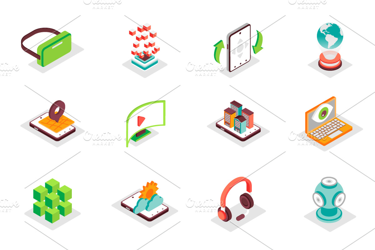 Isometric Icons Pack, a Duotone Icon by alexdndz (Photo 21 of 21)