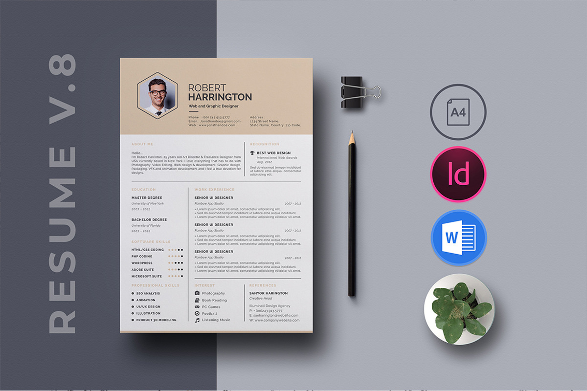 10 in 1 Resume Bundle, a Resume Template by GraphicsEgg (Photo 9 of 11)
