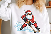 Santa Playing Ice Hockey Christmas P, an Illustration by Libby Wishes (Thumbnail 3 of 6)