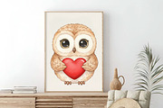 Cute Little Owl Clipart Sublimation, an Illustration by SinaCreation (Thumbnail 2 of 7)