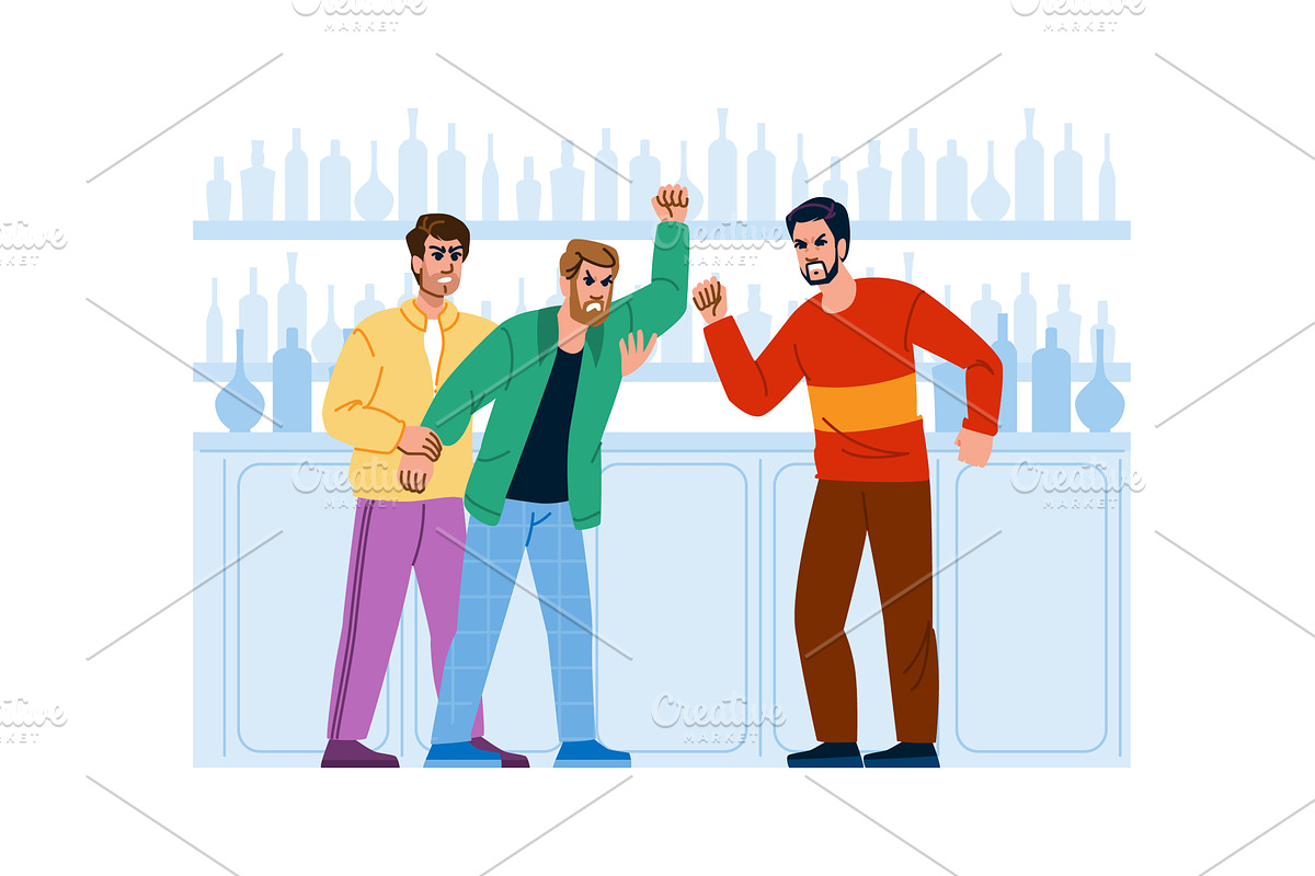 argument bar conflict vector, a Person Illustration by pikepicture
