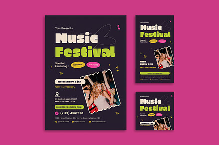 Music Festival - Flyer Template, a Flyer Template by Haidezign