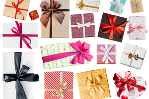 Gift box with ribbon set isolated, a Beauty & Fashion Photo by BOOCYS