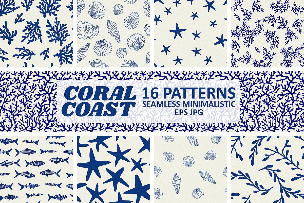 Seamless Corals Pattern Collection, a Pattern Graphic by Kokoshka (Photo 1 of 3)