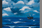 Atmospheric Seascape Acrylic, a Decorative Illustration by AMMi (Thumbnail 2 of 4)