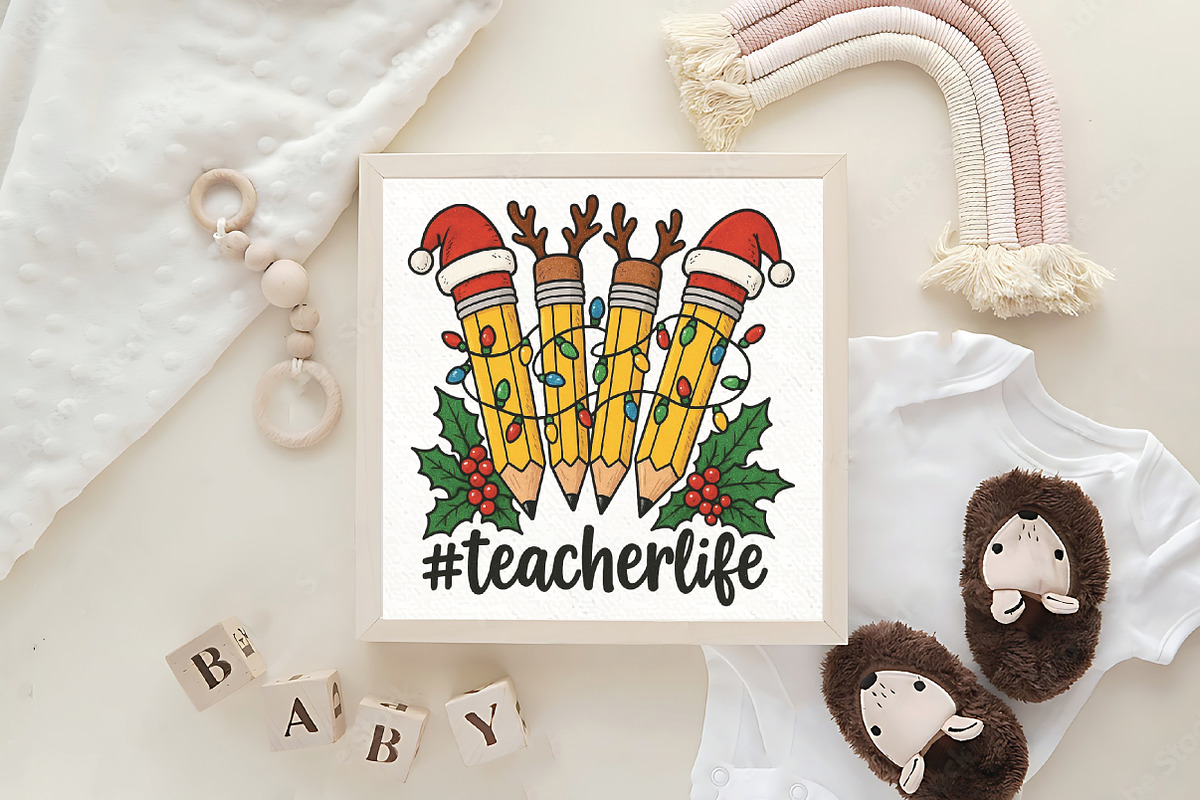 Christmas Pencils Teacher Christmas, an Illustration by CraftArtStudio (Photo 4 of 4)