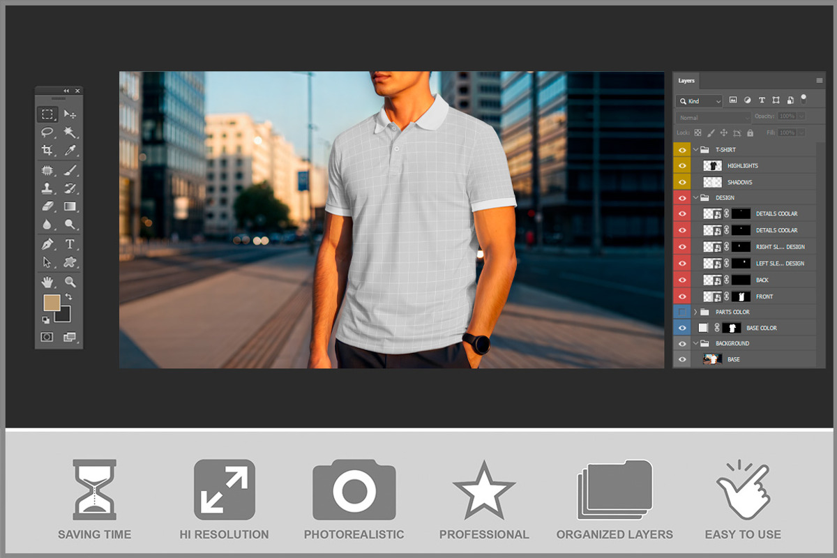 Polo Shirt Mockup on Man PSD, a Shirt Mockup by Bruno's Shop (Photo 3 of 4)