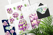 Watercolor artichokes set., a Decorative Illustration by KarinkaBU (Thumbnail 5 of 5)
