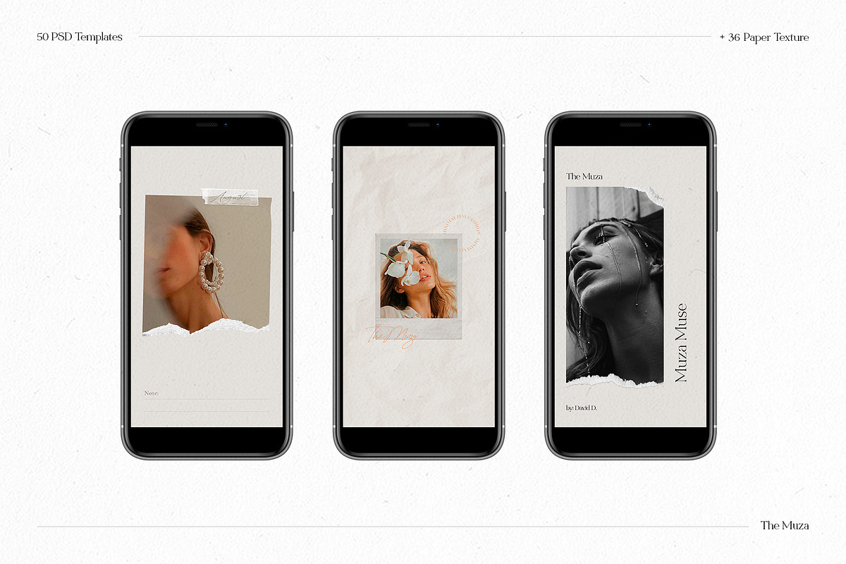 50 Paper Instagram Templates + BONUS, a Social Media Template by The Muza (Photo 9 of 14)