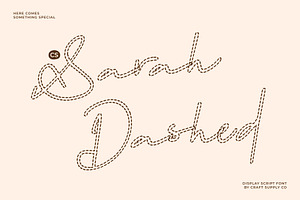 CS Sarah Dashed, a Script Font by Craft Supply Co.