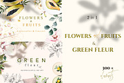 GREEN FLEUR & FRUITS-2 in 1, an Object Graphic by Natalia Tugova (Thumbnail 1 of 21)