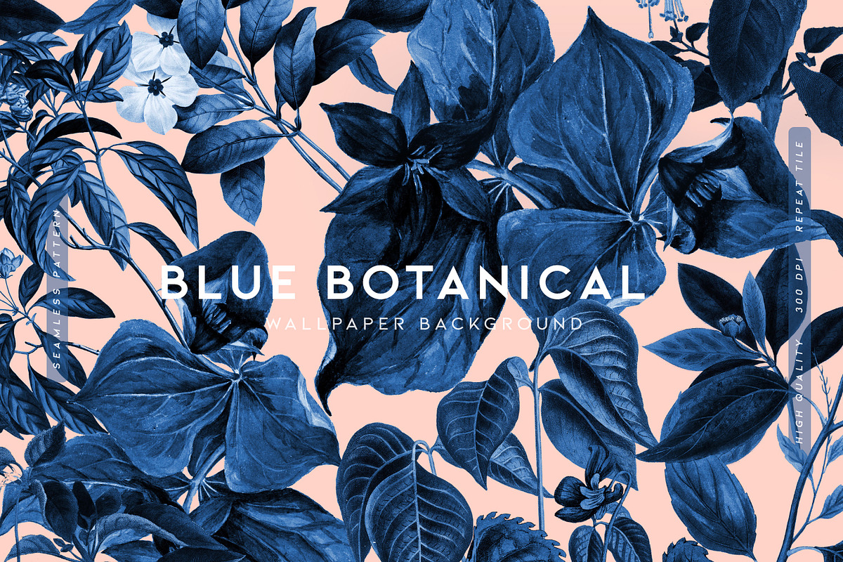 Blue Botanical, a Wallpaper Graphic by MalyskaStudio (Photo 1 of 9)