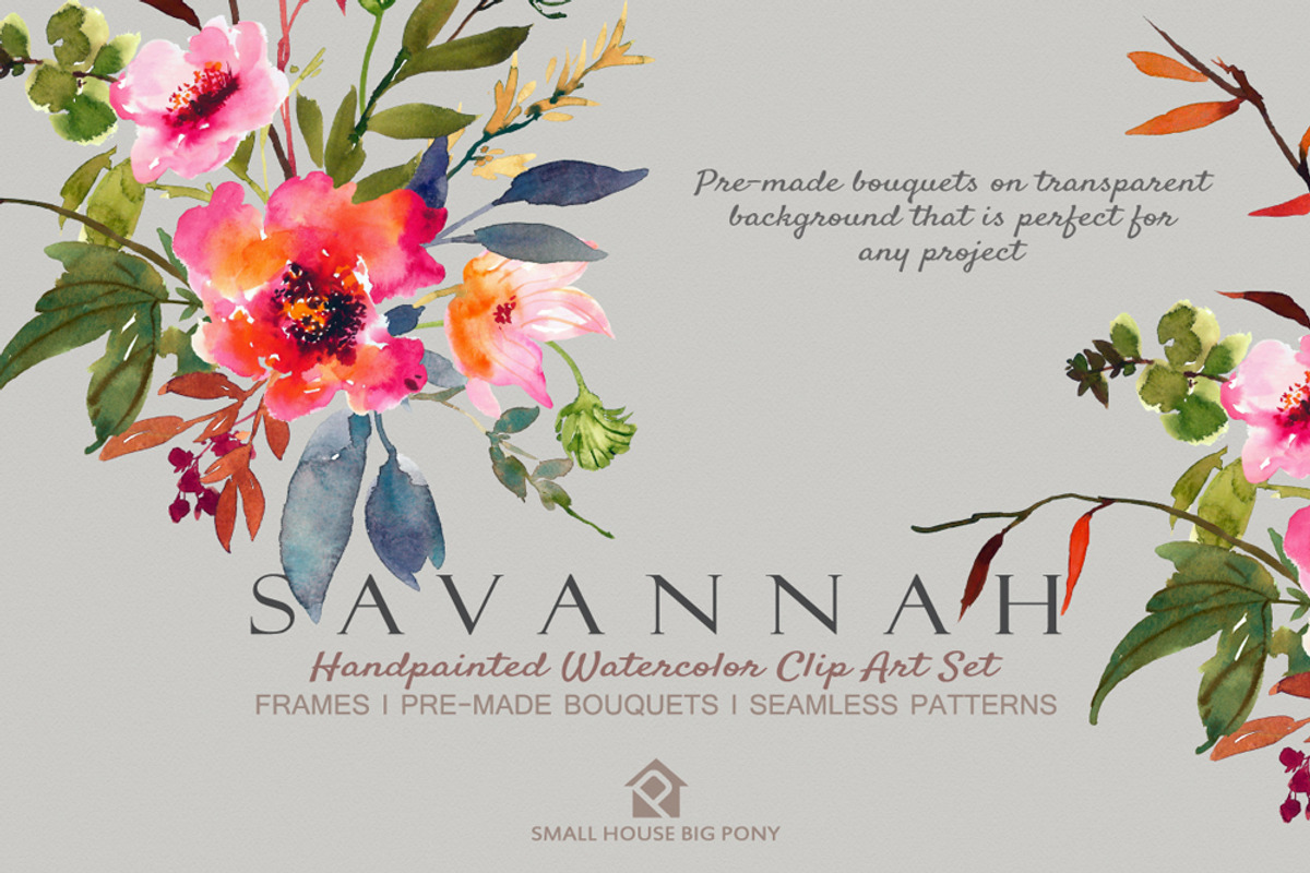 Savannah - Watercolor Floral Set, a Graphic by SmallHouseBigPony (Photo 11 of 12)