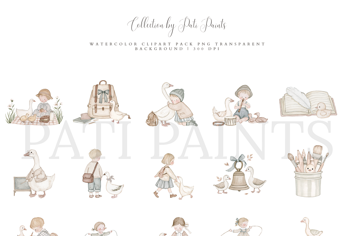 Watercolor Back To School Clipart, an Education Illustration by Pati Paints (Photo 12 of 12)