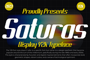 Saturas - Display Y2K Typeface, a Sans Serif Font by MaikoHatta (Thumbnail 1 of 5)