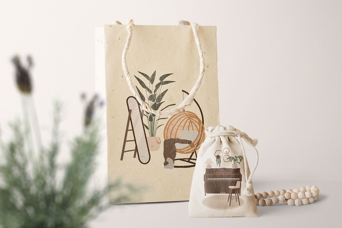 Boho Furniture set. Scene creator, a Decorative Illustration by ApetekMarket (Photo 7 of 8)