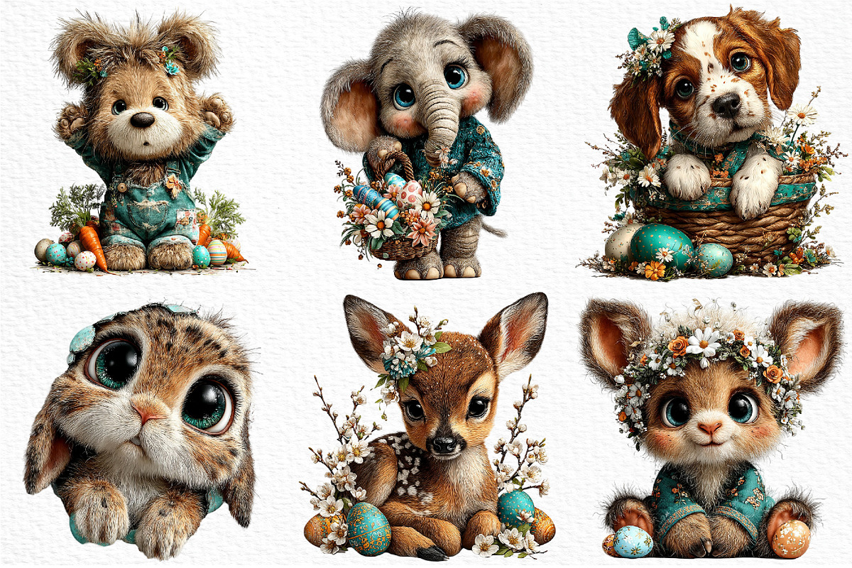 Whimsical Easter Animal Clipart, an Illustration by Craft Nest (Photo 4 of 11)