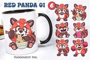 Set of Red Pandas 01. Animal Art., an Animal Illustration by KENO Mascots (Thumbnail 2 of 4)