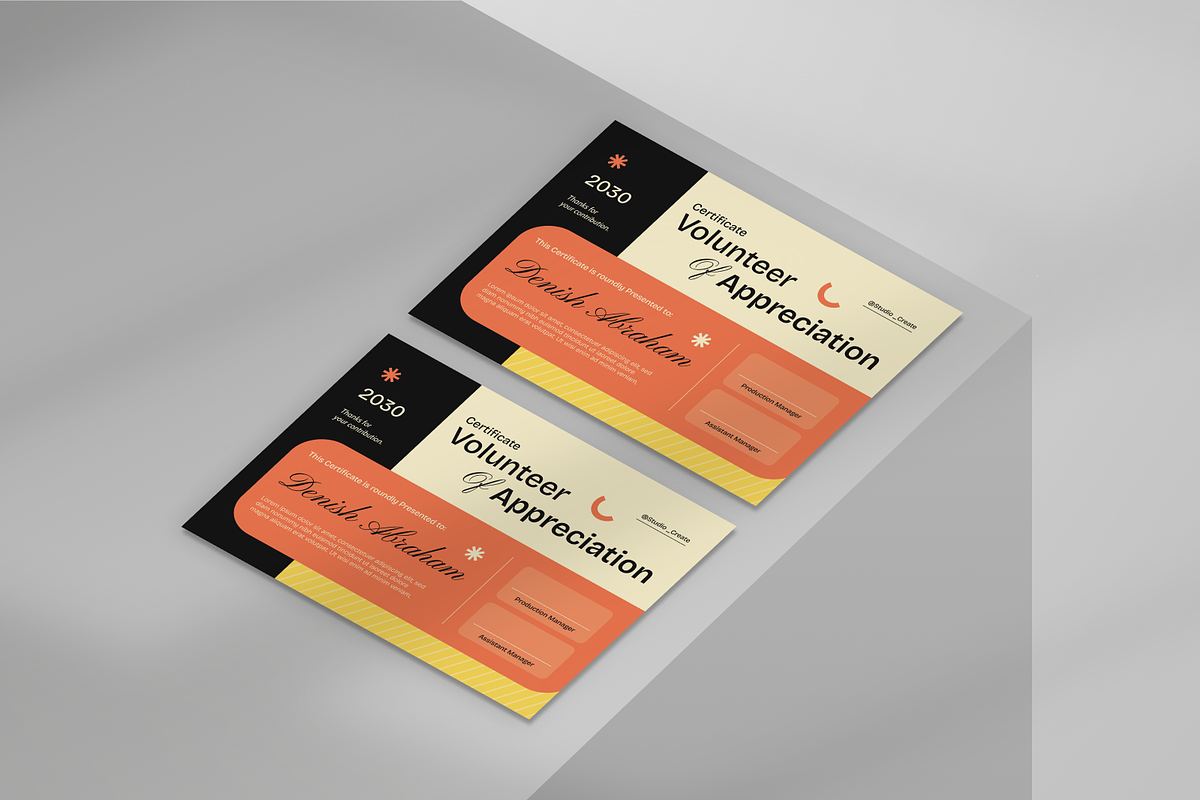 Volunteer Appreciation Certificate, a Stationery Template by Annora Studio (Photo 2 of 6)