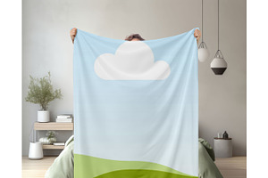 Blanket Mockup Held-up By Person