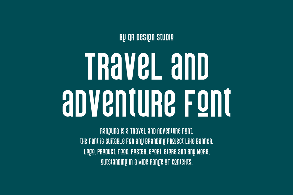 Ranguna - Travel & Adventure Font, a Sans Serif Font by QR Design Studio (Photo 4 of 9)