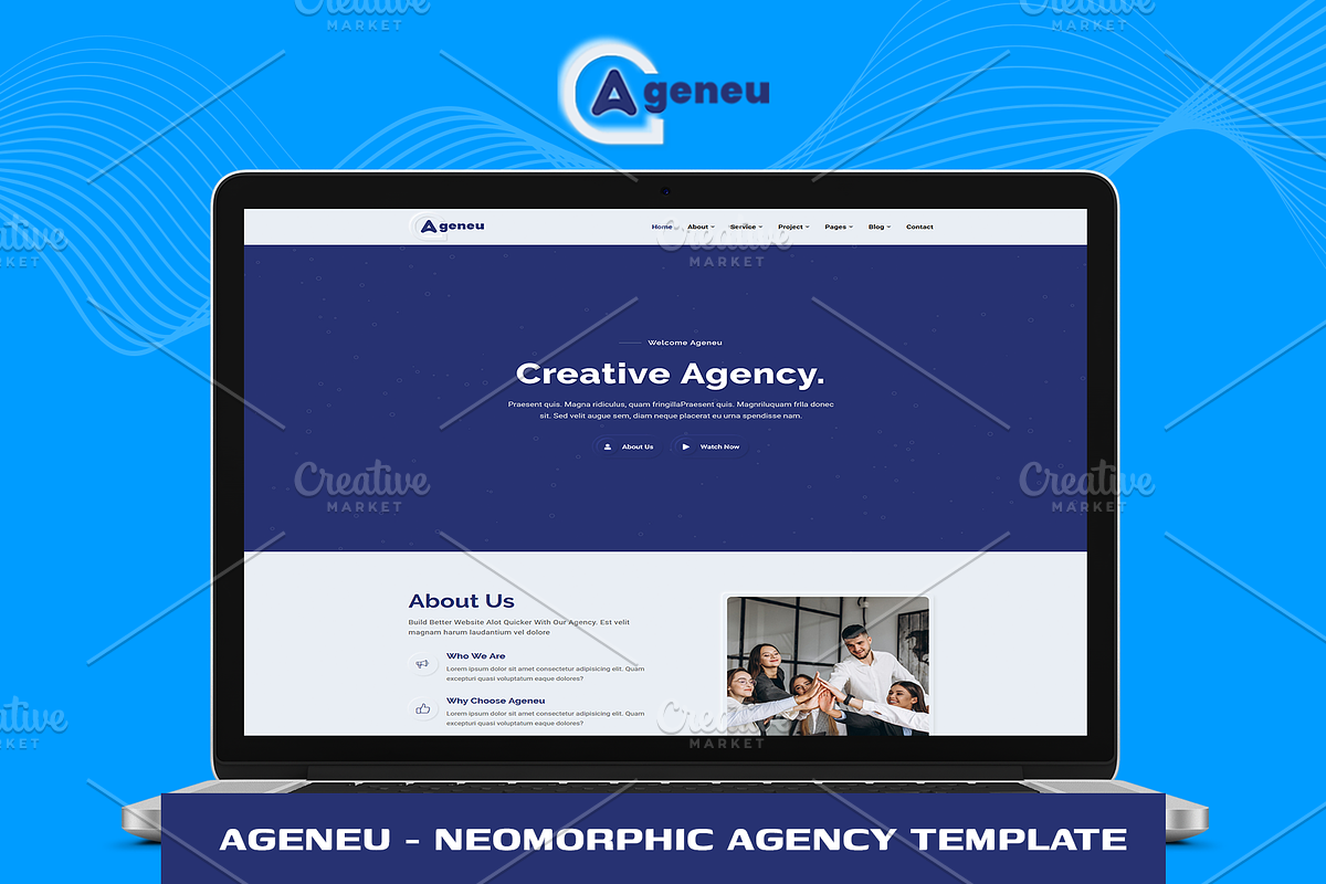 Ageneu - Neomorphic Agency Template, a HTML Template by THESOFTKING (Photo 1 of 3)