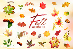 Watercolor Fall Aesthetic Clipart