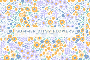 Summer Ditsy Flowers Vector Print