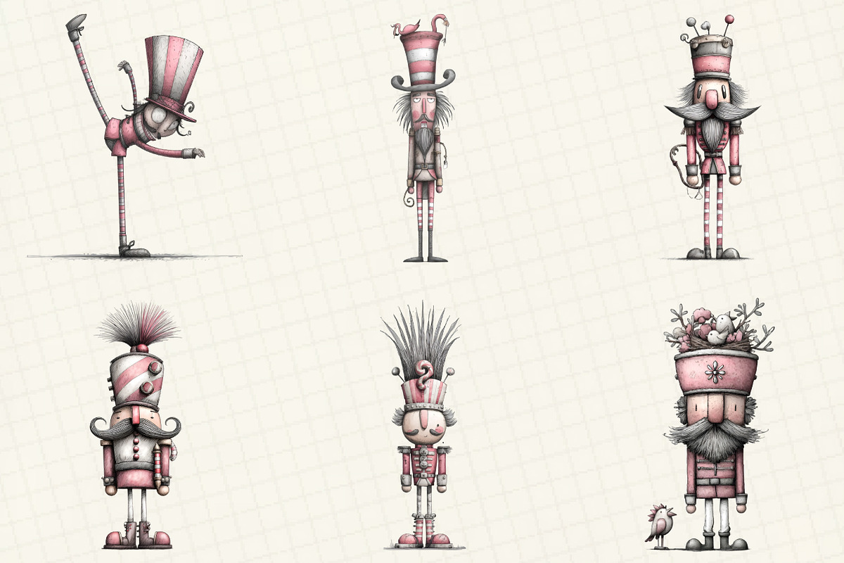 Quirky Nutcracker Christmas Clipart, an Illustration by DreamCafeArt (Photo 3 of 8)