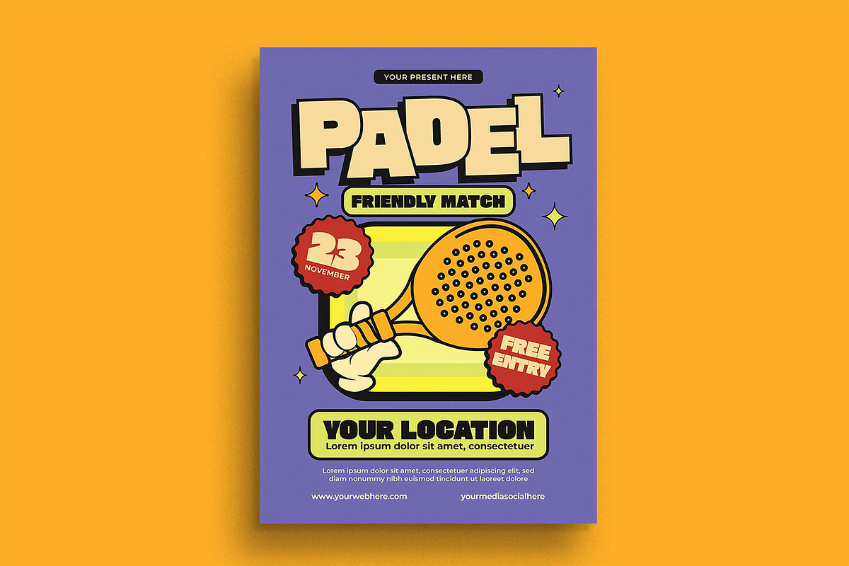 Padel Match Flyer Template, a Flyer Template by megarez (Photo 2 of 3)