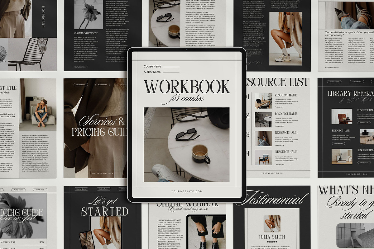 Ravenna Workbook Canva Template, a Marketing Template by Amaré Creative (Photo 1 of 9)