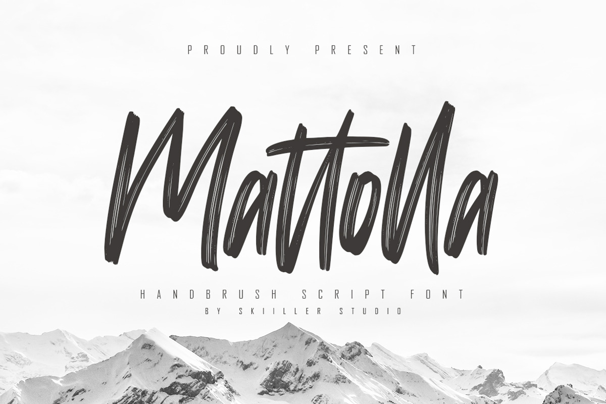 Mattolla - Handbrush Script Font, a Script Font by skiiller studio (Photo 1 of 8)