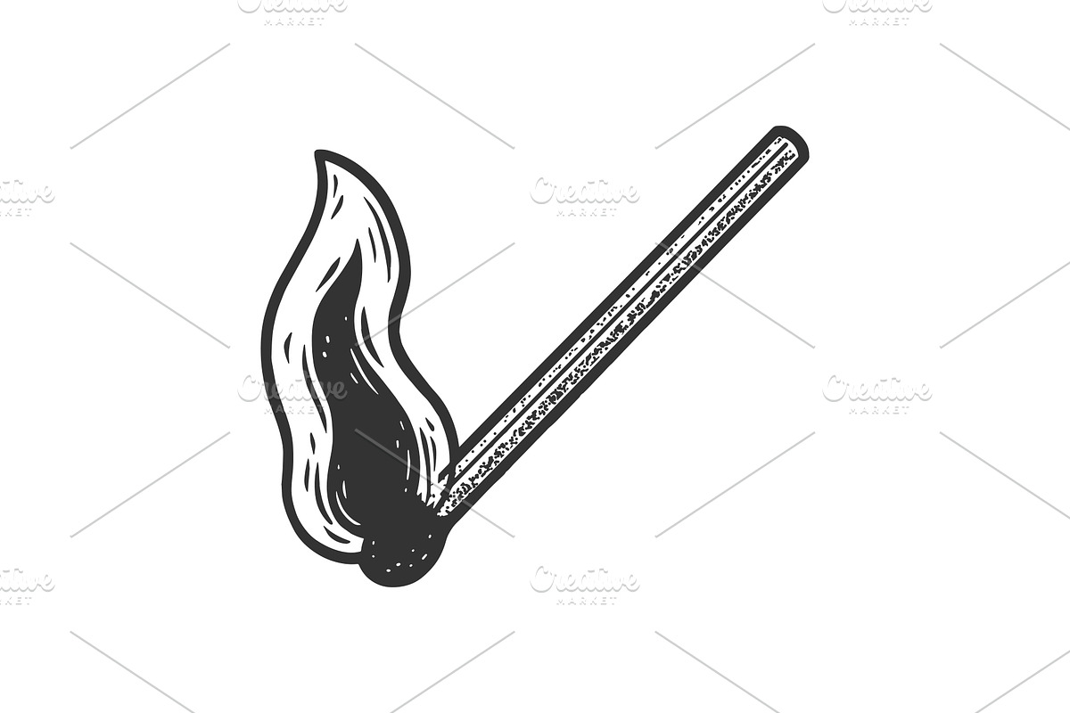 burning match sketch vector, a Background Graphic by AlexArt