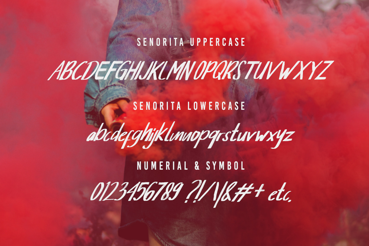 Senorita Brushes Font, a Sans Serif Font by Say Studio (Photo 10 of 12)