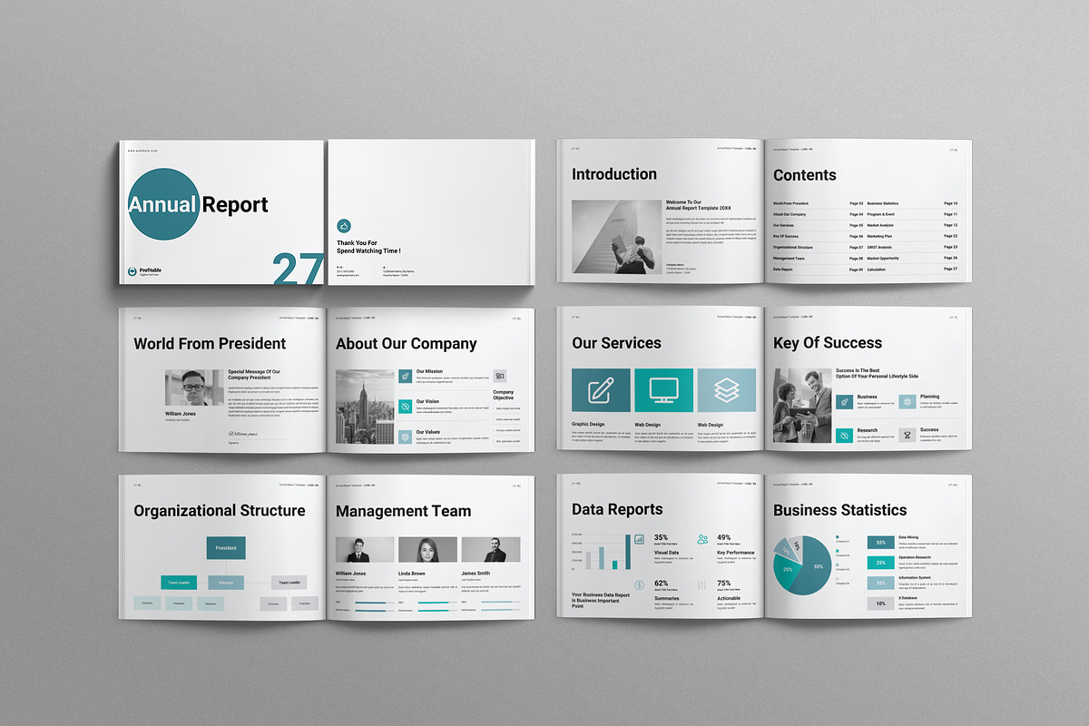 Annual Report Template Landscape, a Brochure Template by Work-Envance (Photo 10 of 12)
