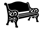 Ornamental Garden Bench Silhouette, an Object Graphic by hafijul (Thumbnail 4 of 4)