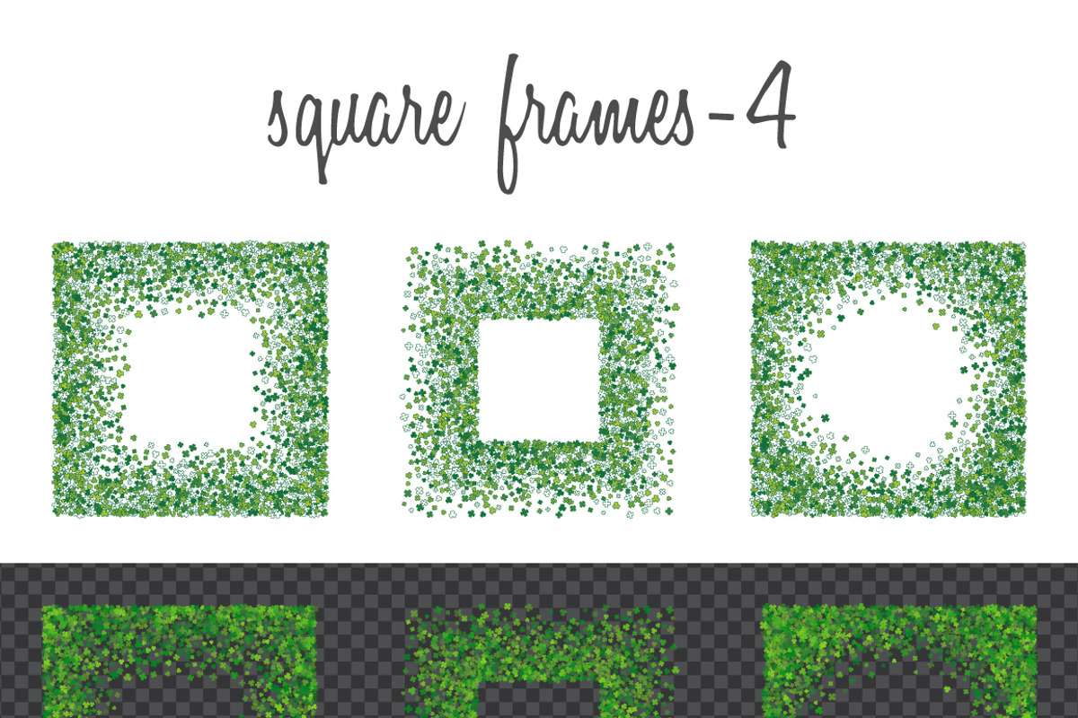 Green clover frames and borders, a Pattern Graphic by ekmelica (Photo 10 of 11)