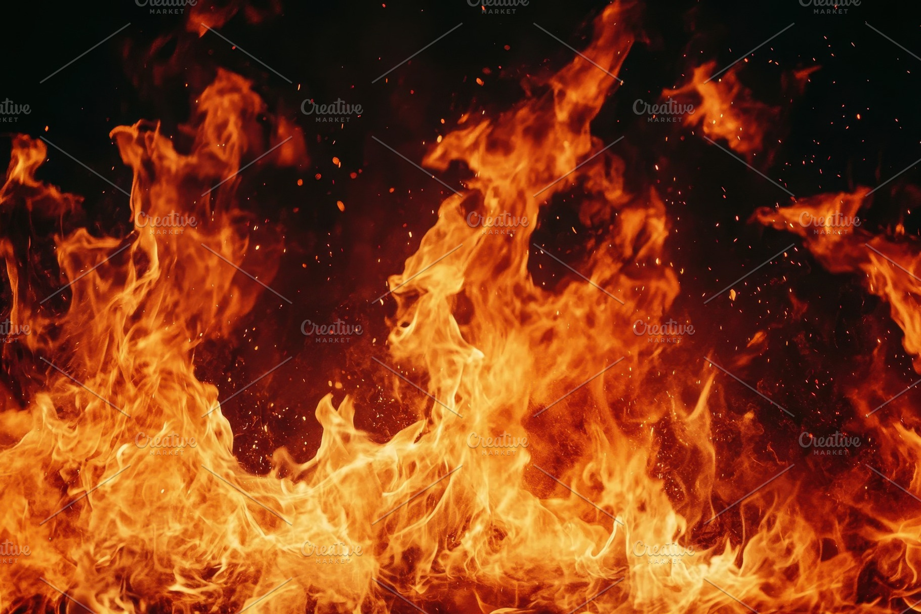 Fire isolated against a black bg, a Photo by Pavel_design