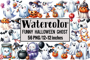 Funny Halloween Ghost, an Illustration by Design Market