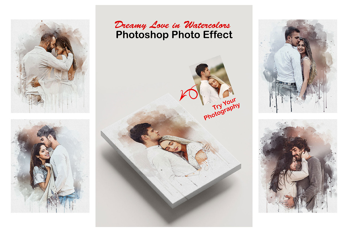 Dreamy Couple Watercolors Effect, an Action Add-On by MRI STUDIO (Photo 1 of 21)