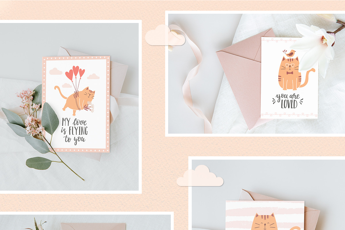 Cats in love. Cards & Patterns, an Animal Illustration by Valeria Soloveva (Photo 11 of 13)