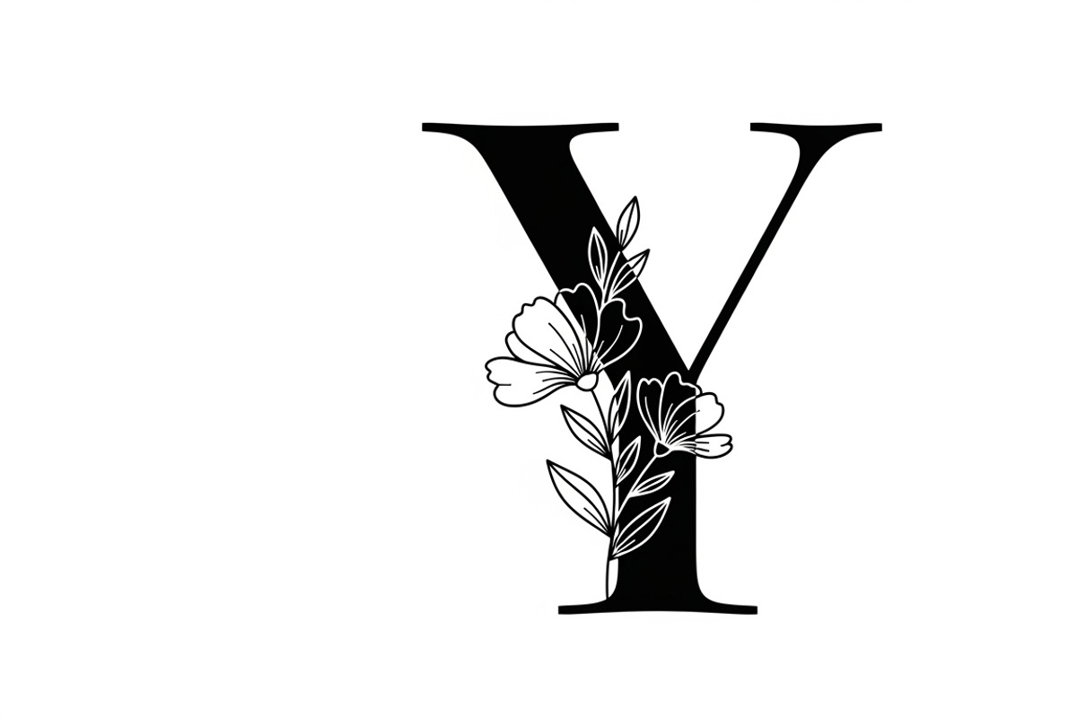 Beautiful flower alphabet set floral, an Illustration by Amazin_art (Photo 4 of 31)
